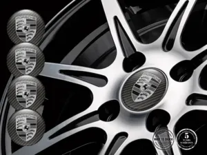 Porsche Ruota Adesivo Logo Design Cupola Resina